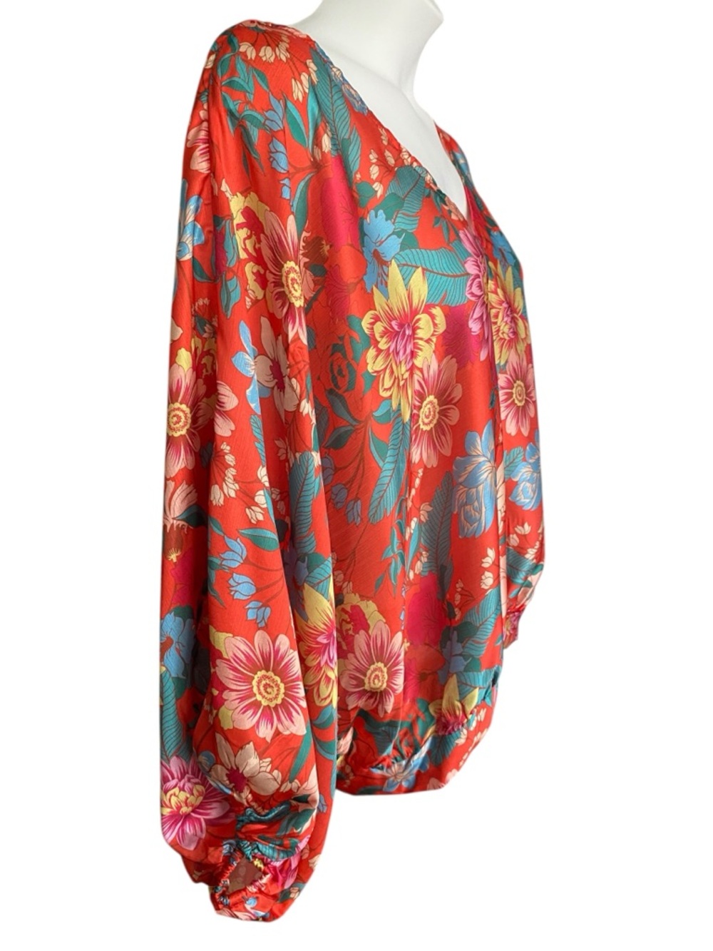 Umgee Plus Boutique Style Boho Floral Blouse Red Top Womens Size 2XL NWT - Picture 3 of 8